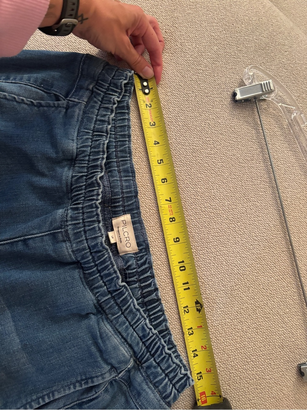 Pilcro Anthropologie Izzie Relaxed Star Pull-On Barrel Jean Size Large Petite - Picture 5 of 7